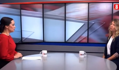 У студіі 8 каналу співзасновниця та директорка фонду Кожен Може Марина Лисак. - фото